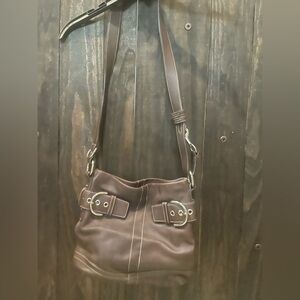 Coach Dark Brown Leather Shoulder Bag